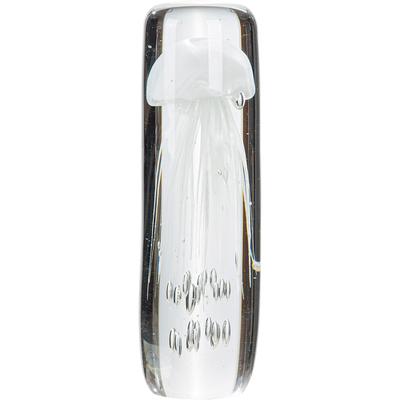 Skulptur GILDE "Dekoobjekt Qualle transparent", transparent (klar, weiß), B:9cm H:30cm T:10cm, Glas, Dekofiguren, Meeresdeko Meerestier maritim Glasdekofigur Tischdekoration