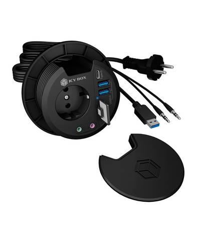 ICY BOX IB-HUB1430-CR USB-Hub 2+1 Port USB-A, USB-C, Audio, 2.0 (3.5mm Klinke), SD, microSD USB 3.1 Gen1 5 GBit/s mit