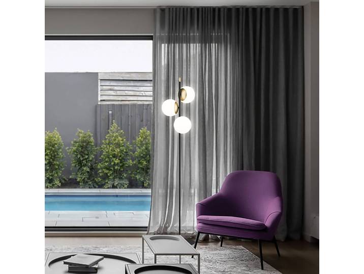 Lampadaire Nostalgia Ø 38cm Blanc/Noir Verre dépoli / Métal mixte E14
