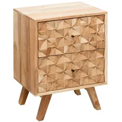 FineBuy Nachtkonsole RAWI Nachttisch Boxspringbett Nachtkästchen Holz massiv