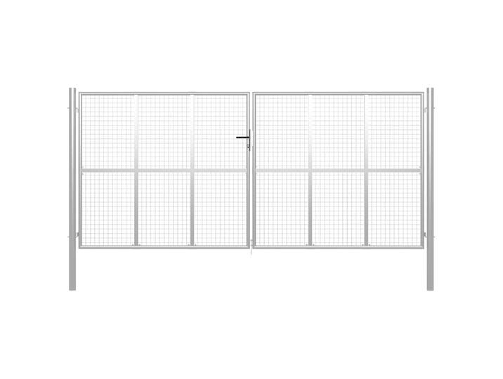 vidaXL Gartentor verzinkter Stahl 400 x 175 cm Silber