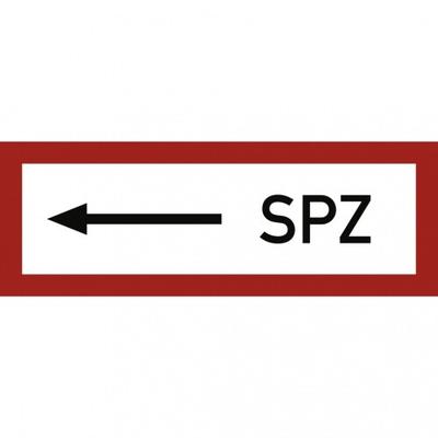Dreifke® Aufkleber, SPZ (Sprinklerzentrale) linksweisend, Folie, 297x105 mm