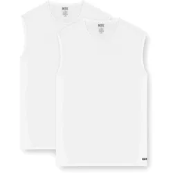 DIESEL Herren Tank Tops, 2er Pack - TOM-UTL, Baumwolle, einfarbig Weiß / M
