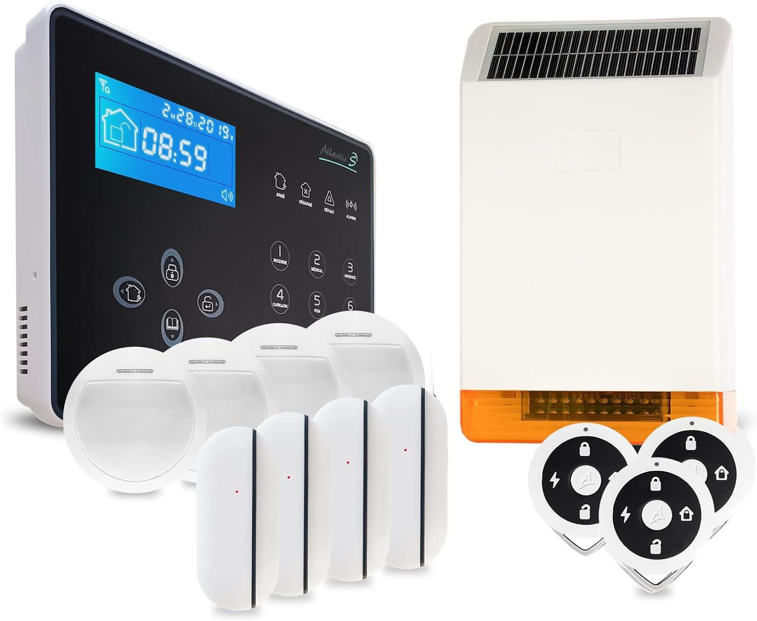Selius Draadloos alarmsysteem voor thuis - Kit 4 met openings- en aanwezigheidsdetectoren en binnensirene