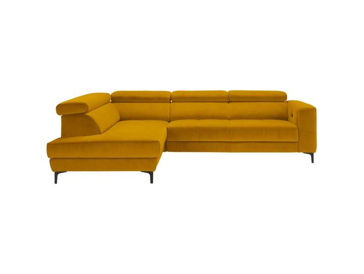 Ecksofa Velours Gelb