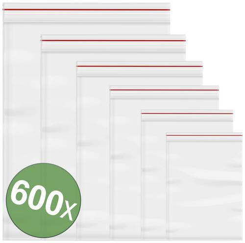 Druckverschlussbeutel ohne Beschriftungsstreifen Transparent Polyethylen 600St.