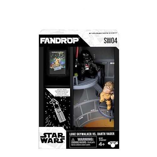 Fandrop Star Wars The Empire Strikes Back Luke Skywalker vs Darth Vader Diorama Display Case met Mini Poster, 18 cm