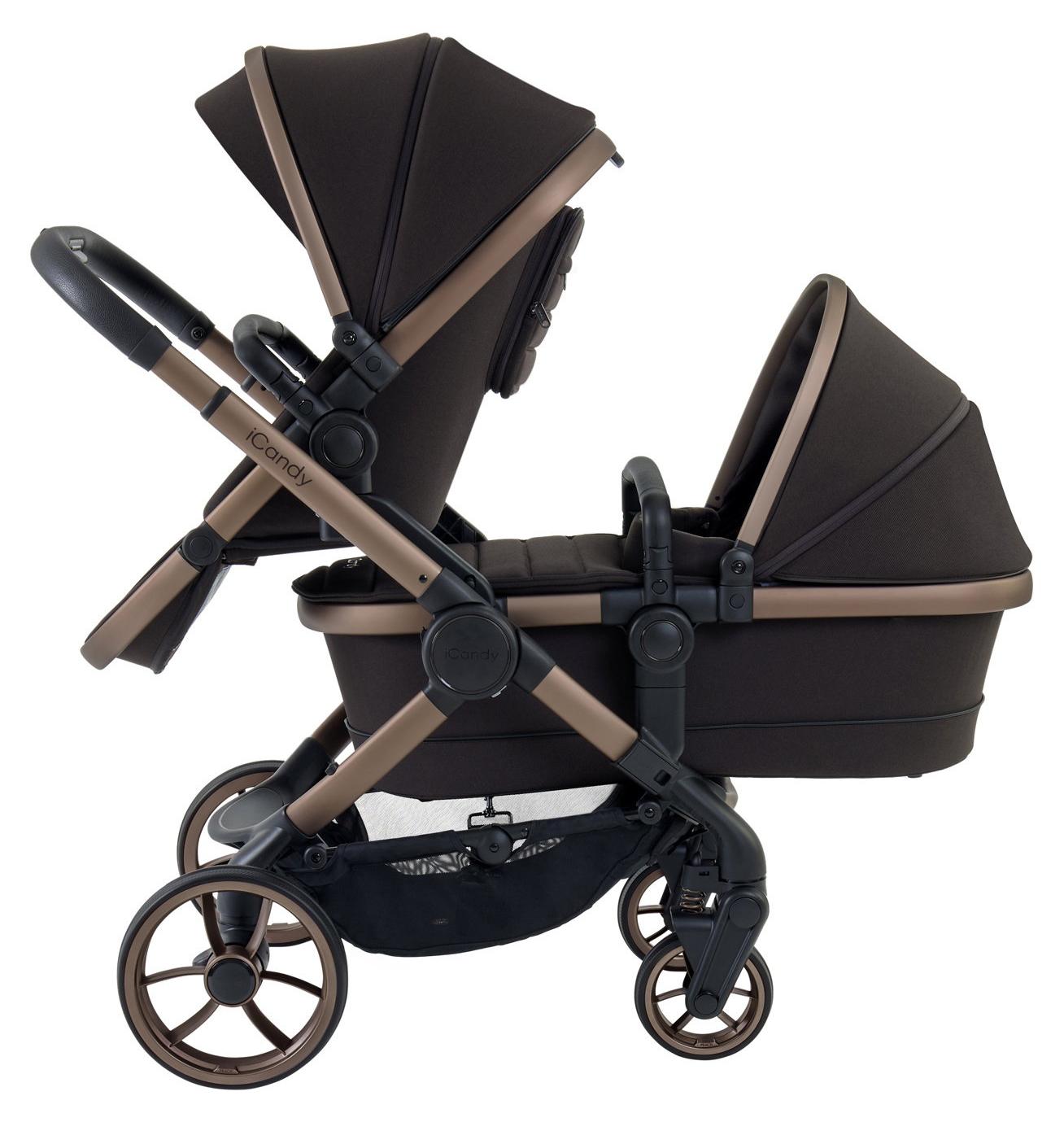 ICandy Peach 7 Doppelkinderwagen - Essential Bundle - Pecan