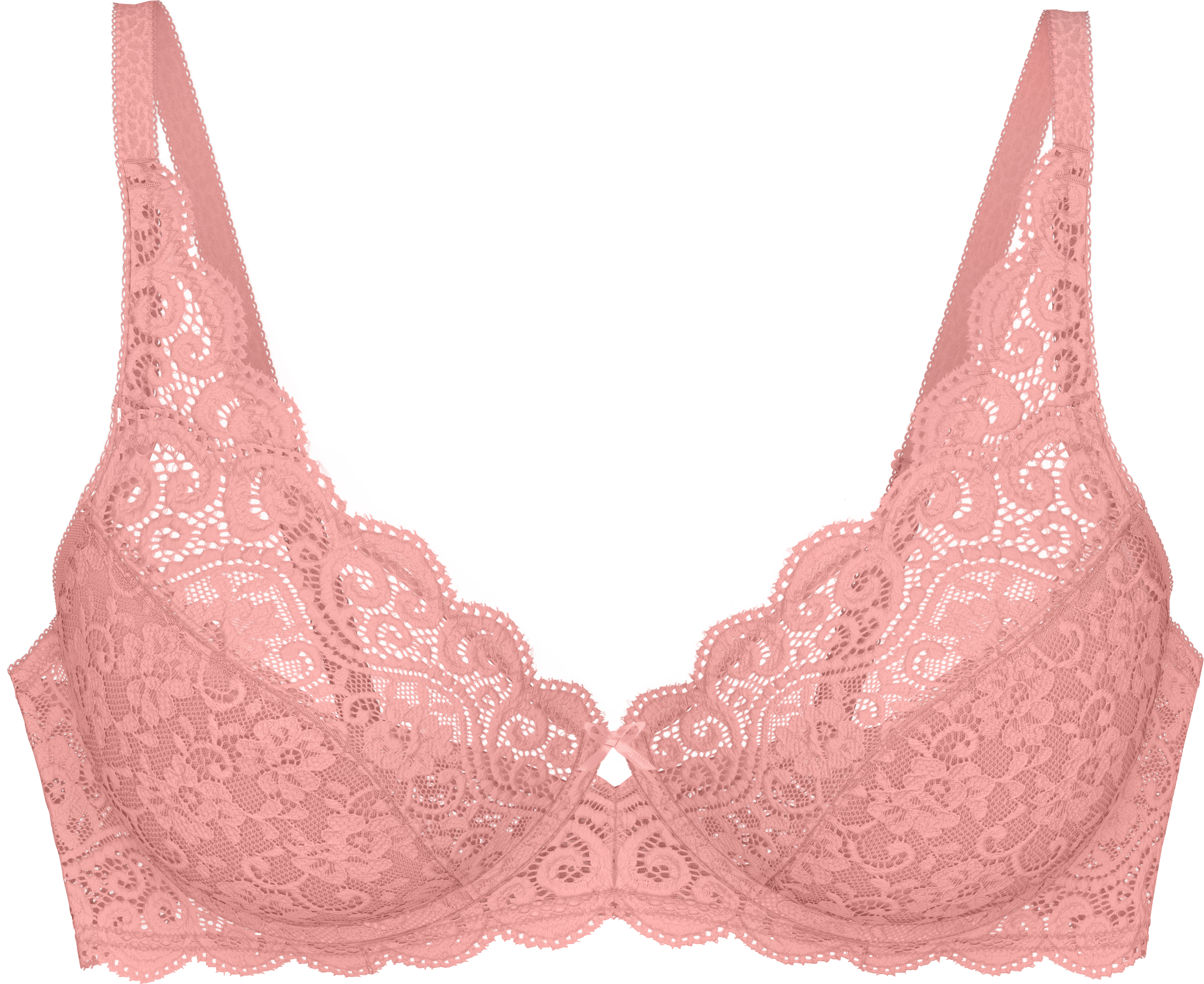 Bügel-BH TRIUMPH "Amourette W", Damen, Gr. 80, Cup D, cherry rose, Spitze, Obermaterial: 62% Polyamid, 24% Elasthan, 8% Lyocell, 6% Polyester, unifarben, BHs Bügel-BH, Stretch-Spitze cherry rose 80, Cup D
