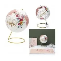 Home Deco Factory, Deko Figuren + Skulpturen, Deko-Globus girly