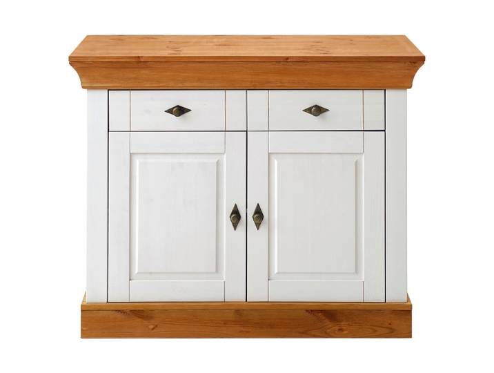Boxxx Kommode, Weiß, Bernstein, Holz, Kiefer, massiv, 2 Fächer, 2 Schublade(n) Schubladen, 108x85x45 cm, Beimöbel erhältlich, Holzmöbel, Kleinmöbel Holz, Holzkommoden