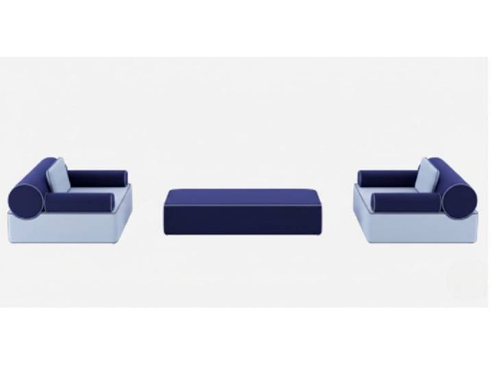 JVmoebel Polstergarnitur Stilvolles Sofa-Set Modernes Design Minimalistischer Stil Blaue Farbe, (3-tlg)