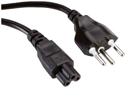 Value Strom Anschlusskabel [1x T12 Stecker - 1x IEC-Buchse] 1 m Schwarz