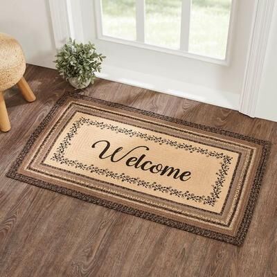 Vhc Brands "Vining Florals Welcome Rectangle Rug Multi Warm 2'3"" x 4', 2'3"" x 4', Multi Warm"