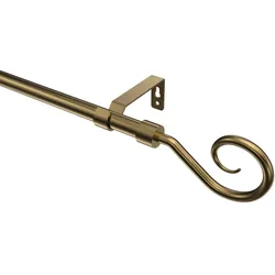 GARDINENSTANGE Olymp Allegra 200 cm, 1-läufig (ohne Ringe), 16 mm Ø Messing Antik