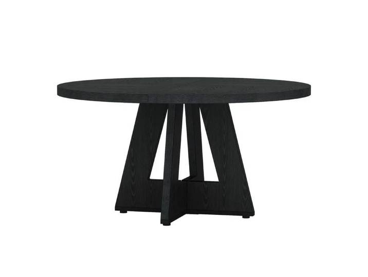 Table à manger ronde campagne - table à manger familiale - bois - diamètre 120cm - noir