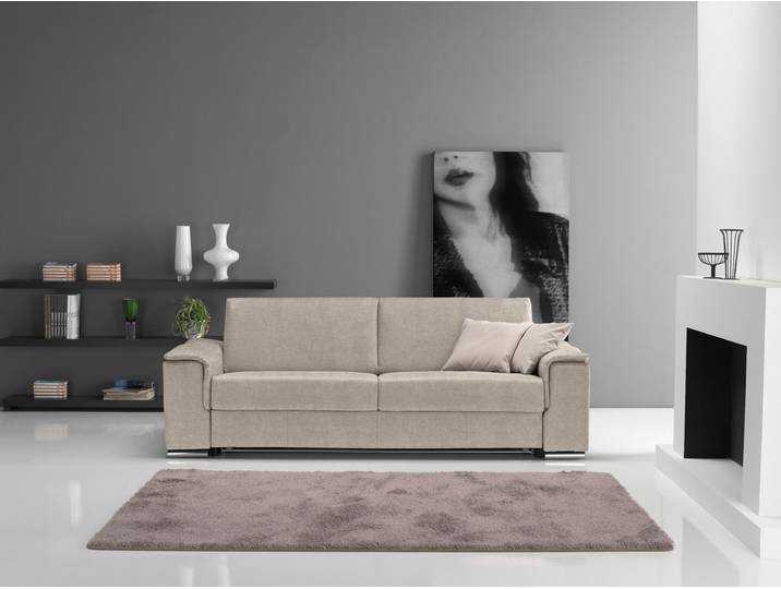 Schlafsofa EGOITALIANO Cecilia, modern & elegant, erstklassiger Sitzkomfort, Dauerschläfer , grau (opal grau), B:234cm H:85cm T:102cm, Luxus-Micofaser Lederoptik (100% Polyester) ist ein neues technisches Gewebe mit einem visuellen und taktilen Aspekt, der dem Nubuk sehr nahe kommt, mit innovativen Eigenschaften. Seine außerordentliche Weichheit kommt von einem exklusiven Produktionsprozess, der Unreinheiten und Unregelmäßigkeiten beseitigt. Das Ergebnis ist eine bemerkenswert samtige Faser, die durch das Vorhandensein von Körnern verstärkt wird. Von der einfarbigen Eleganz der warmen Farben und der Vielfalt an trendigen Farben, die es zu seiner eigenen Stärke und Persönlichkeit machen., Sofas, Schlafsofa, inkl. Matratze und hochwertigem Metallbettrahmen, toller Schlafkomfort