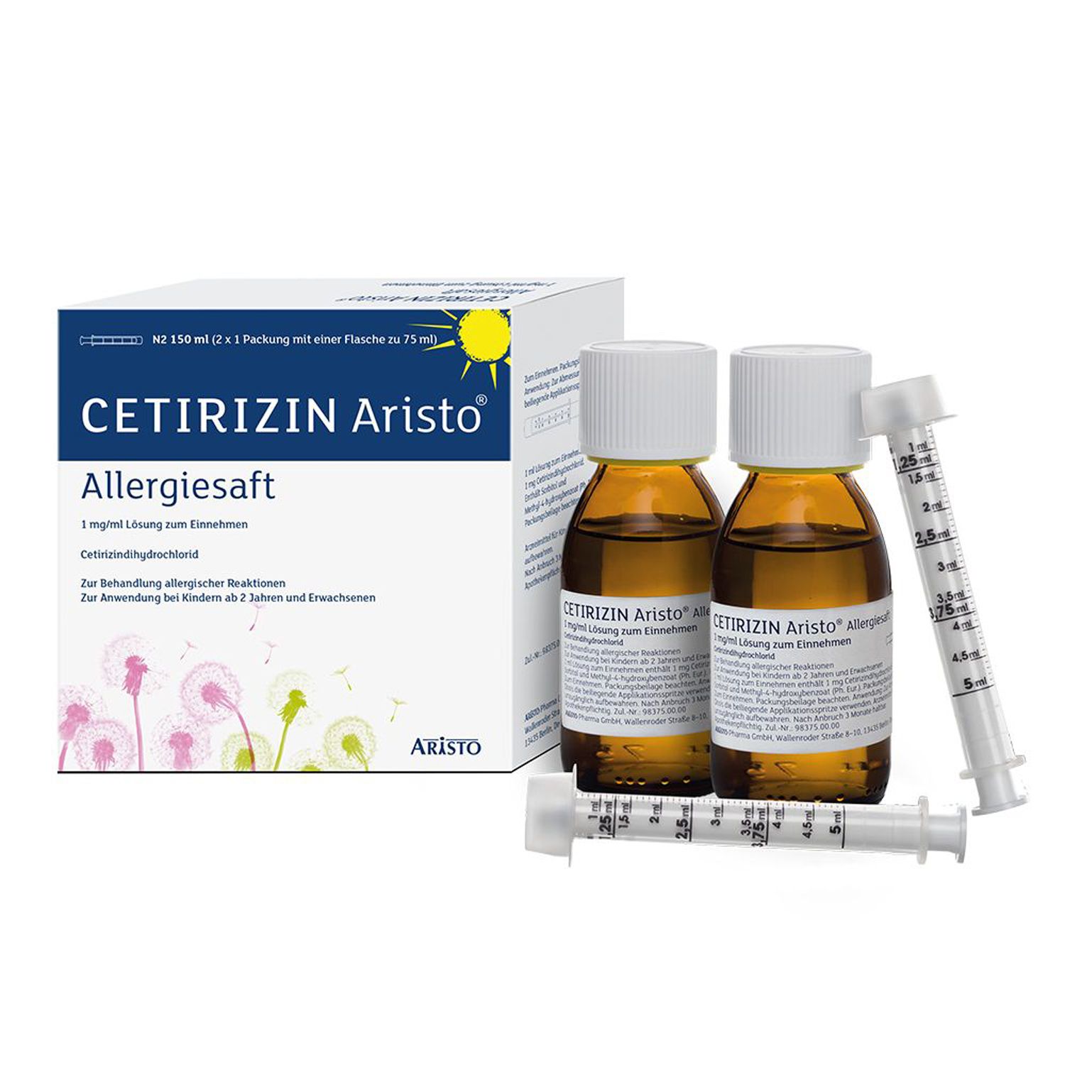 Cetirizin Aristo Allergiesaft 1 mg/ml Lsg.z.Einn. 150 ml Lösung zum Einnehmen