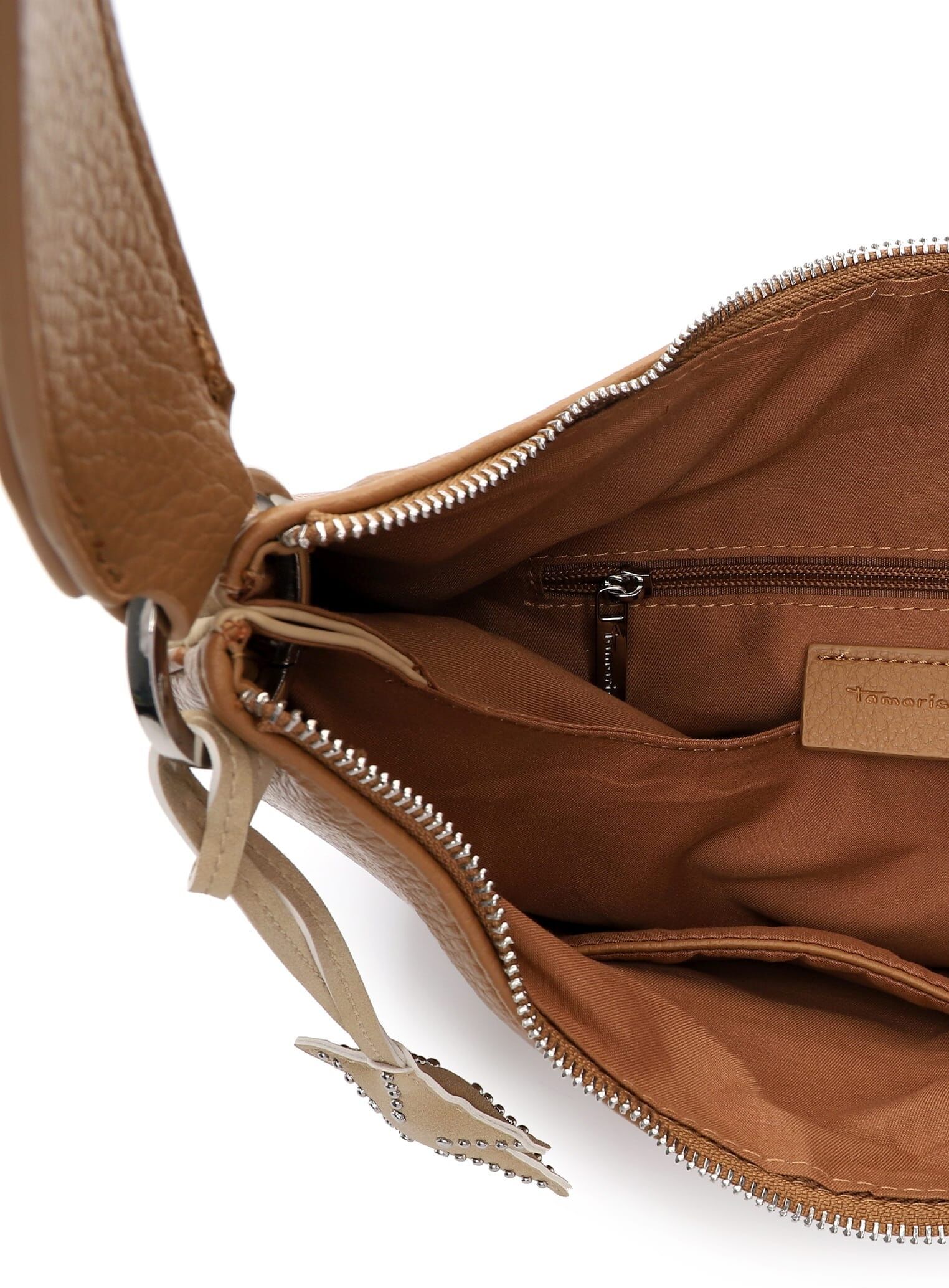Beuteltasche TAMARIS "Beutel TAS Kea", Damen, Gr. B/H/T: 38cm x 29cm x 3cm 0, gelb (sahara 920), Polyester, Taschen Beuteltasche