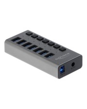 Delock USB 3.0 HUB 7 Ports Metallgehäuse mit Schalter Hub 7-Port Digital/Daten (63669)