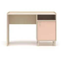 KINDERSCHREIBTISCH Alycia Beige - Korallenrosa - Holzeffekt