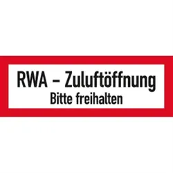 Schild RWA-Zuluftöffnung Bitte freihalten, Alu, 297x105 mm