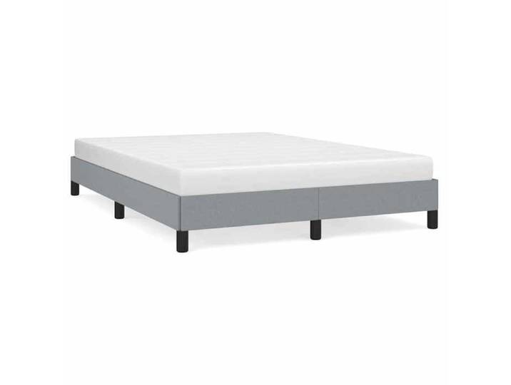 Elégance-Chic Lit 2 places - Cadre de lit double gris clair - 152x203 cm - tissu_09045