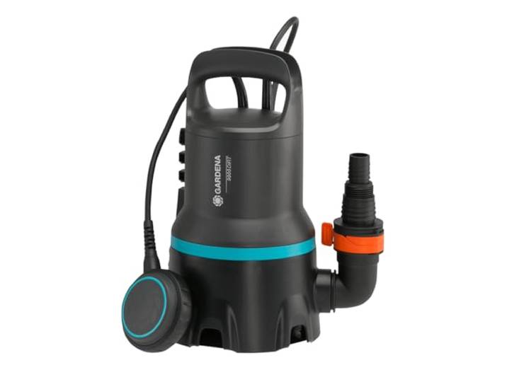 Gardena vuilwater-dompelpomp 9000: dompelpomp met capaciteit 9.000 l/u, automatic functie, vlotterschakelaar met permanente functie, vuildeeltjes tot 25 mm, snelkoppelingssysteem, 300W (9040-20)
