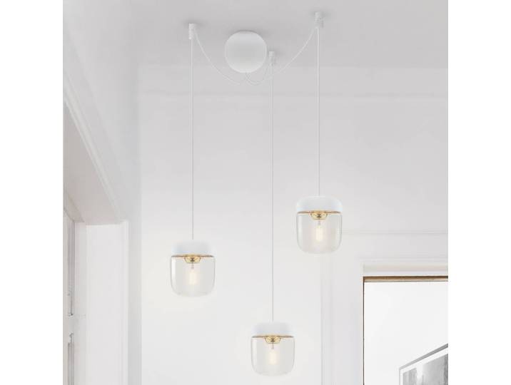 Design hanglamp Acorn, dimbaar, wit / opaal, Woon-/ Eetkamer, Glas, Design, hanglamp