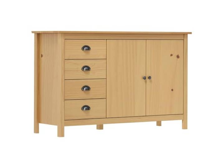 Elegantes Sideboard aus Kiefernholz: Massivholz Sideboard Kiefer mit Stauraum für die Wohnung, Beistellschrank mit 2 Türen und 4 Schubladen