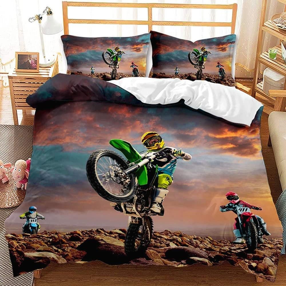 Solidchoice 3D Motocross Dekbedovertrek Set voor Jongeren