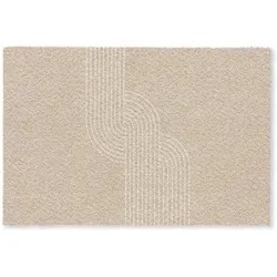 FUSSMATTE Parallele Linien - Leichte Textur - Beige Türmatte 90x60 cm