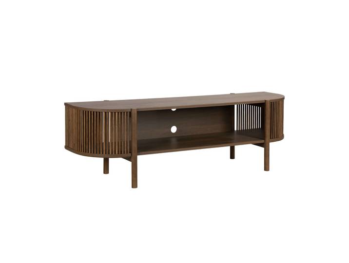 Oviala - Meuble TV effet bois 160 cm style bohème