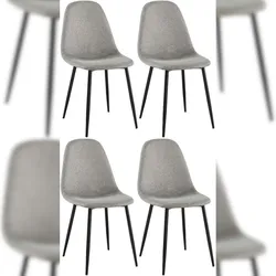 CLP 4er Set Esszimmerstühle Napier hellgrau/Stoff