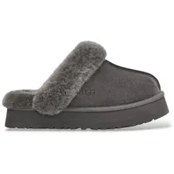 UGG für Damen. 1122550 Disquette Lederschuhe in Graphitgrau (36), 1 bis 3 cm, Wildleder, Keine, Lässig