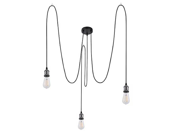 Decken Pendel Hänge Lampe Leuchte Beleuchtung Metall Schwarz 200 cm H 100 cm