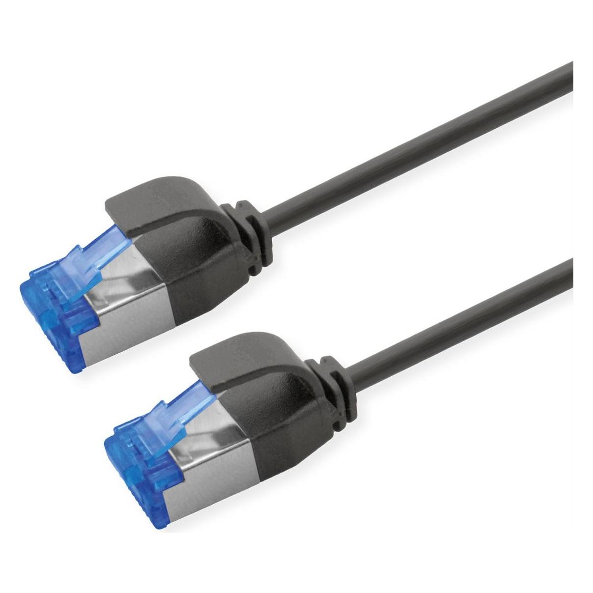 Roline S/FTP P-Kabel Kat.6A, schw., 1.0m PoE, Slim, LSOH (S/FTP, CAT6a, 1 m) (21.15.4351)