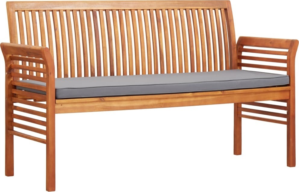 3-Sitzer Gartenbank mit Kissen 150 cm Massivholz Akazie