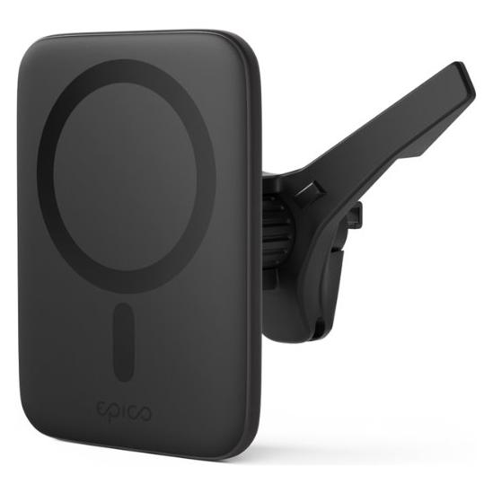 Epico iStores Qi2 Mag+ Ultradünnes schwarzes kabelloses Autoladegerät / Qi2 / 15 W (15 W) (9915101300272)