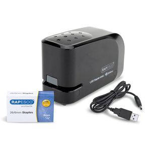 RAPESCO Elektrohefter 626EL, 1454, schwarz, Batterie-/Netzbetrieb, Heftleistung 15 Blatt