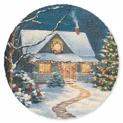 FUSSMATTE Weihnachten - Weihnachtsbaum - Winter - Zuhause - Schnee Schmutzfänger 120x120 cm
