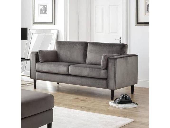 Julian Bowen Hayward Samt-2-Sitzer-Sofa, mittelgroß Modernes Wohnzimmersofa für Wohnzimmer, stützend gepolsterter Komfort