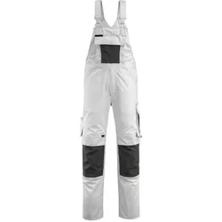 MASCOT Augsburg Latzhose mit Knietaschen UNIQUE Weiß / Dunkelanthrazit 52 - 12169-442-0618-90C52 - Weiß / Dunkelanthrazit