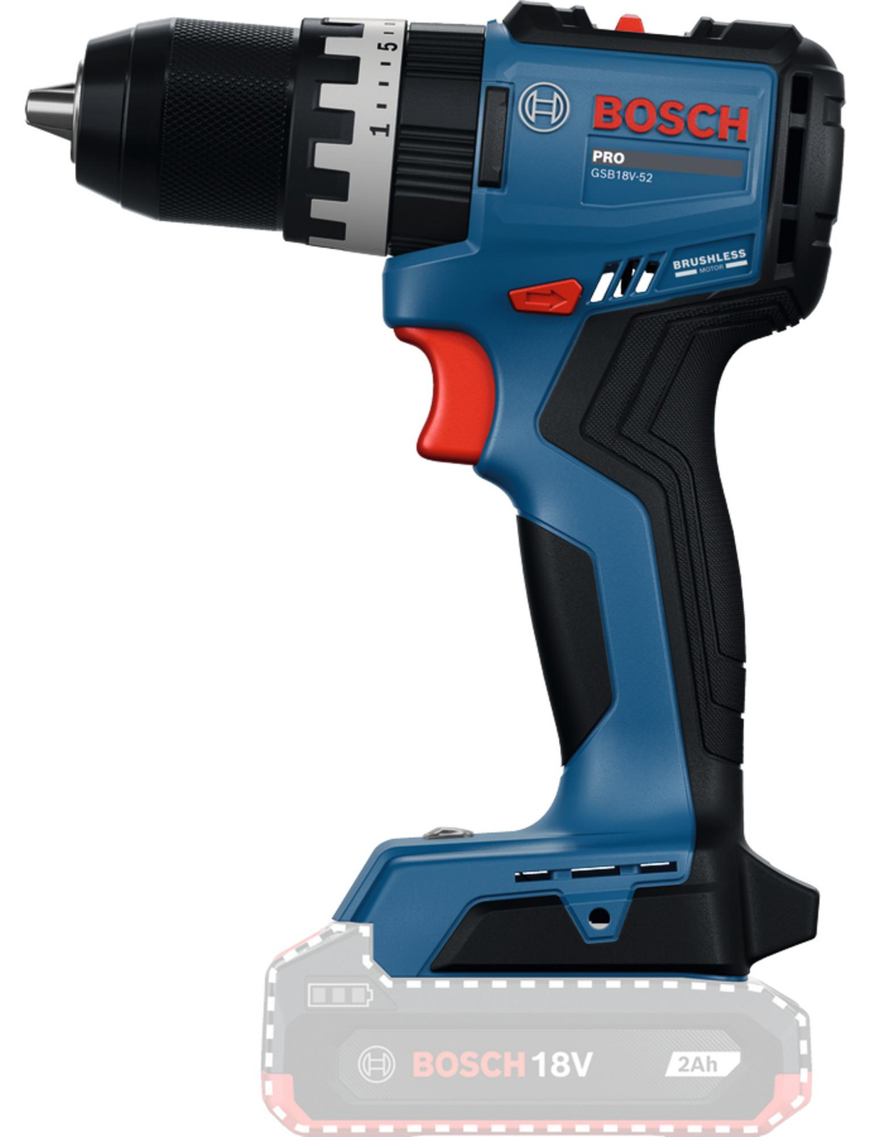 Bosch Professional Accuboormachine met slagfunctie GSB18V-52