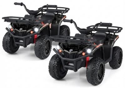 Costway 24V Electric Ride On Quad with LED Headlights-Black-2 Pieces