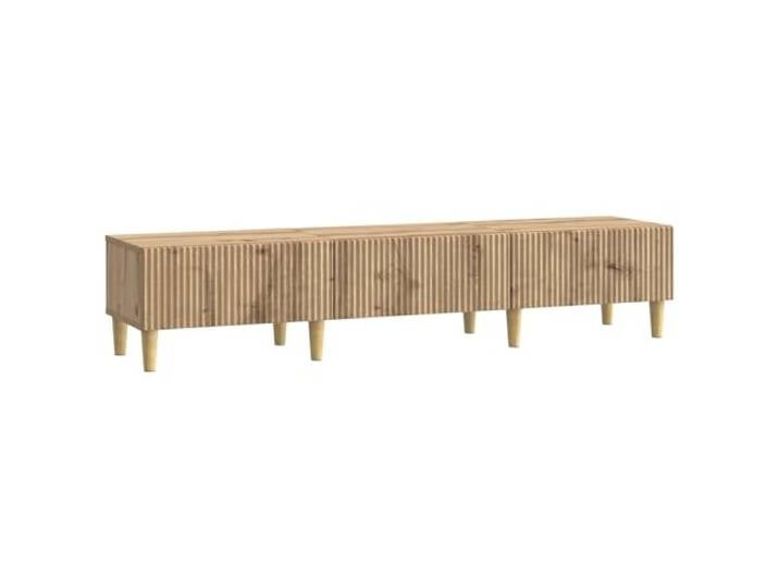 KTHLBRH TV-Schrank 147 x 34,5 x 30 cm Eiche handgefertigt Technisches Holz, verstellbare Einlegeböden, Schubladen, integrierte Kabelführungen, Spielekonsolen, Audiosysteme