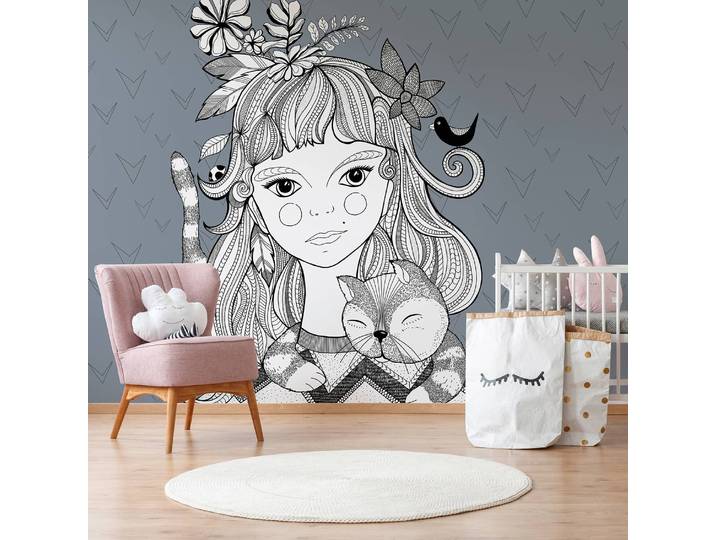 Papier peint Catgirl I 4 x 2cm Non tissé mat