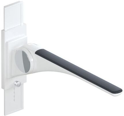 Hewi 802 LifeSystem Stützklappgriff 802.50.40960GU 850, weiß hochglanz/anthrazit matt, mit Höhenverstellung