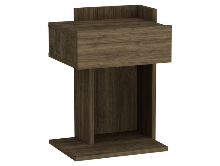Livetastic Nachtschrank, Walnuss, 41.4x55x33.2 cm, Schlafzimmer, Nachttische