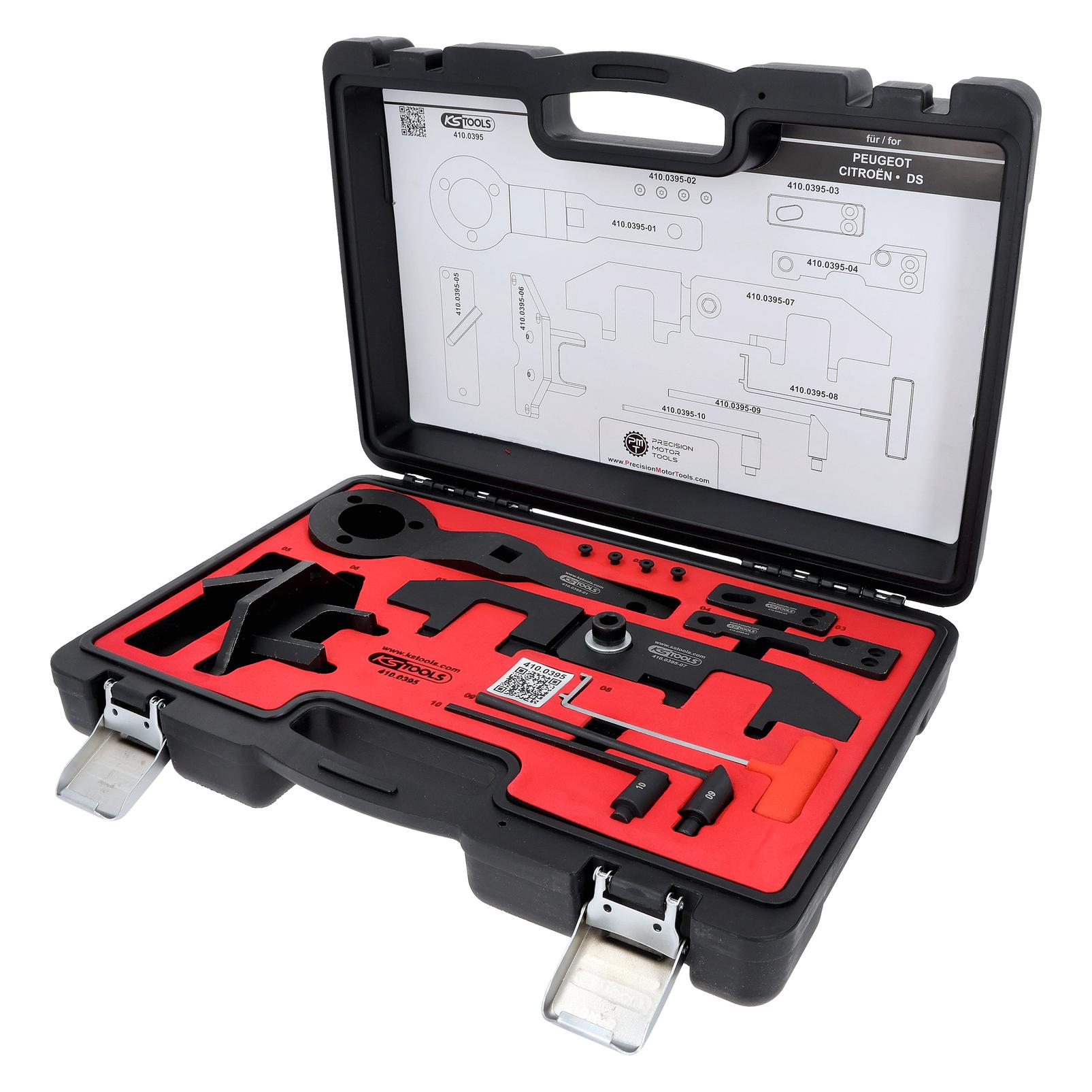 KS Tools Motoreinstellwerkzeug-Satz für Citroën, Peugeot, DS, 16-tlg (410.0395)